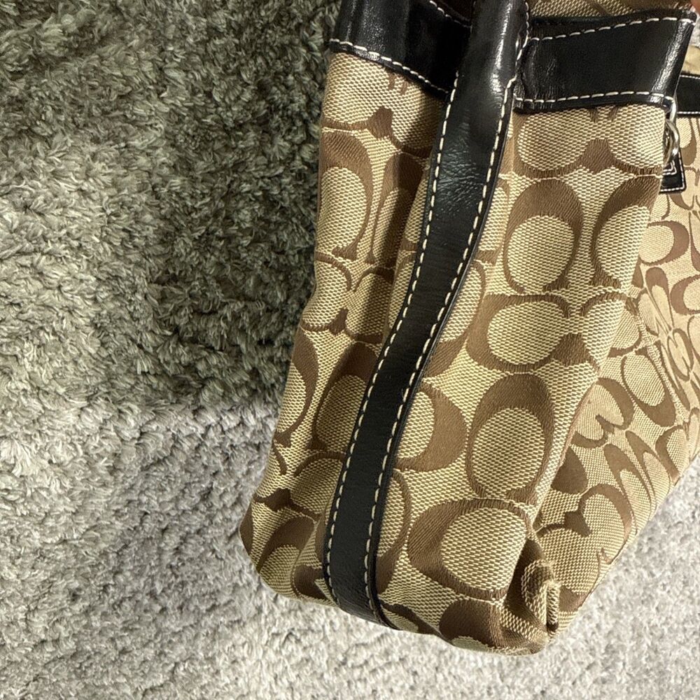 Vintage Coach Penelope Signature Monogrammed Shoulder Bag Purse Y2K Tan - Picture 8 of 16